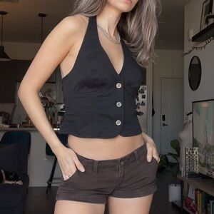 Vintage Y2K Black Halter Vest